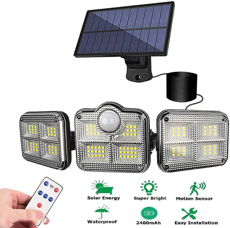 3 Sided Solar Lamp With Wire Full Setup (Free Cash on Delivery) 1