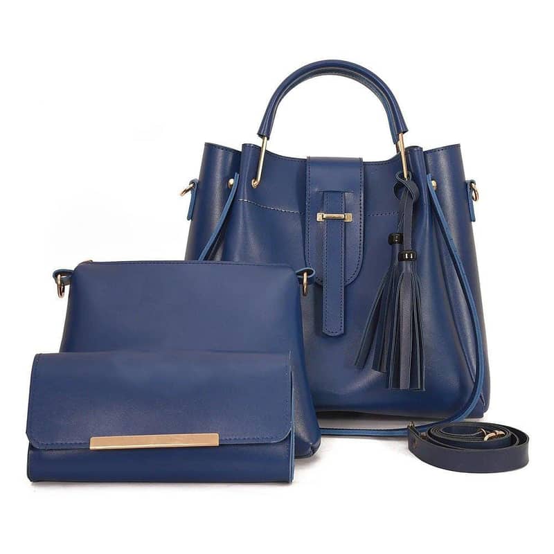 3 Piece Handbag, Sapphire Blue (Free Home Delivery All Over Pakistan) 3