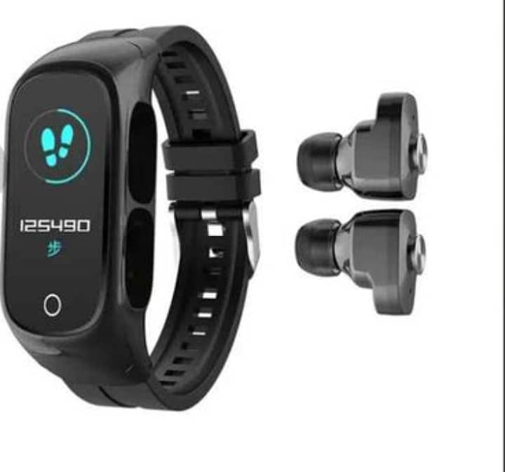 Smart watch with Earbuds high noose cancellation Delivery available 1