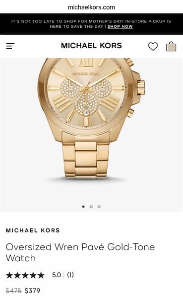 Micheal Kors Gold Plated Mens Watch 0