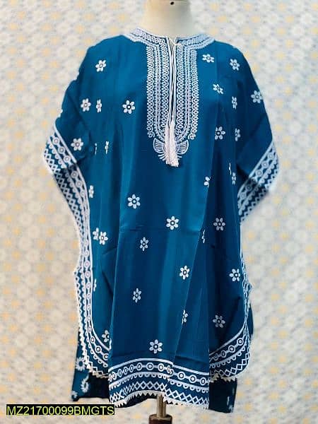 1 Pc Women's Stitched Linen Block Printed Frock . . . Cash on Delivery 0