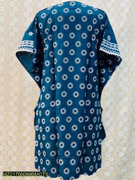 1 Pc Women's Stitched Linen Block Printed Frock . . . Cash on Delivery 1