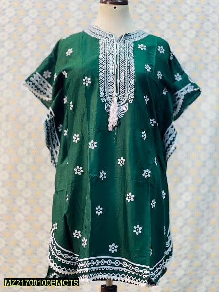 1 Pc Women's Stitched Linen Block Printed Frock . . . Cash on Delivery 8