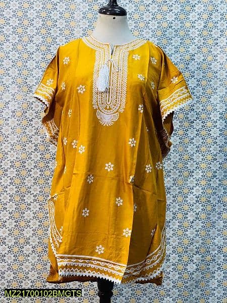 1 Pc Women's Stitched Linen Block Printed Frock . . . Cash on Delivery 10