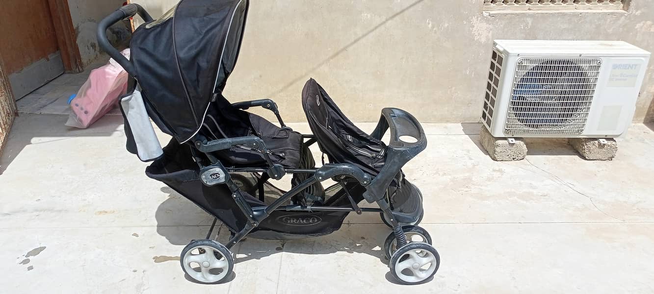 Twin baby stroller imported 7