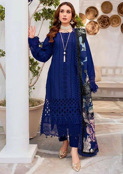 Summer Fancy 3pcs Lawn Unstitched Dress For Women|Women Eid Collection 2