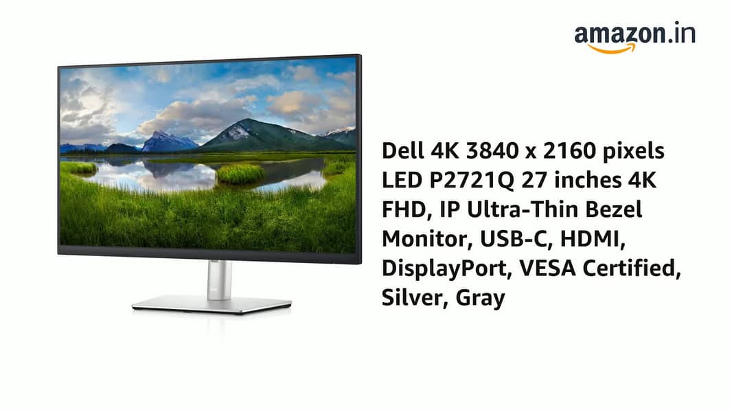 27 Inch 4k Dell P2721Q USB-C 10 Bit Colors sRGB 100% Adobe 75% Monitor 1