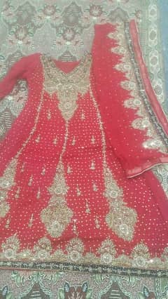 2 Piece Maxi Bridal Dress Red Colour