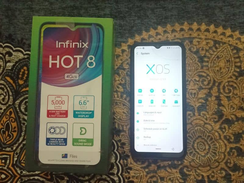 Infinix hot 8 with original box and charger 4gb ram 64 rom in sialkot 1