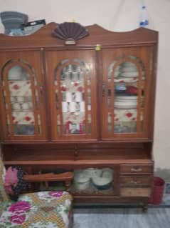 old dressing table +showcase good condition two piece dressing table