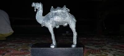 silver plated metal camel statue, Height 6 inches