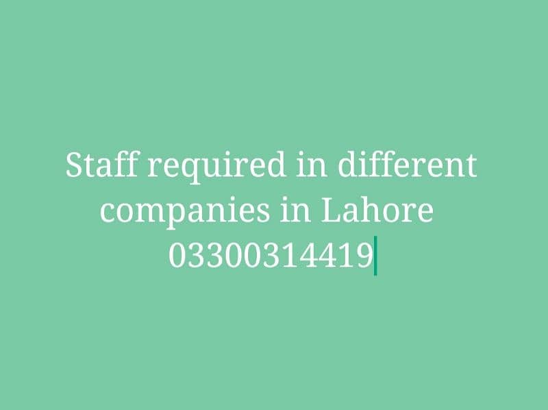 staff required in different companies/factories/restaurants. 0