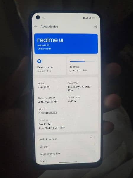 Realme 9 pro+ (Mobile and Charger Only) 5