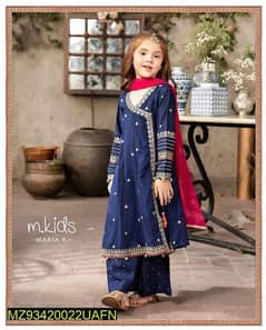 Girl's Lawn Embroidered Shirt And Trouser . . . Cash on Delivery