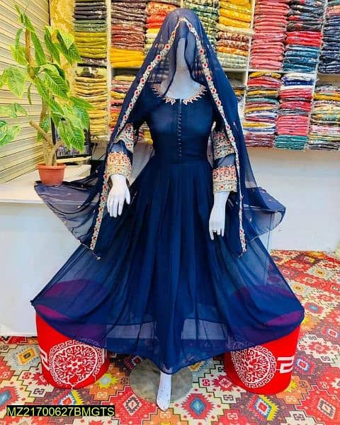 3 Pcs Women's Stitched Chiffon Embroidered Suit . . . Cash on Delivery 2