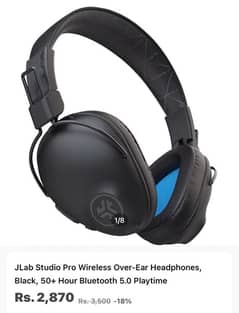 JLab Studio Pro Bluetooth Over-Ear Headphones 50+ Hour Playtime