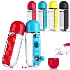 Portable Water bottle with built in pills/for medicines/camping/outdor 0