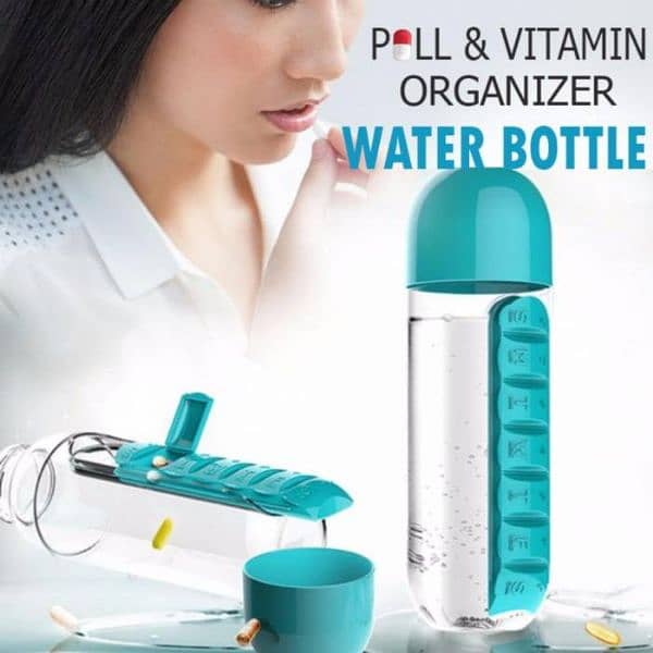 Portable Water bottle with built in pills/for medicines/camping/outdor 6