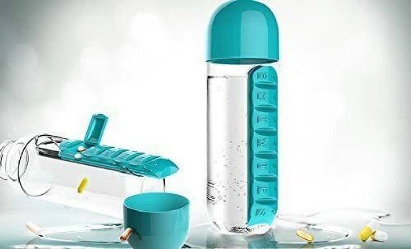 Portable Water bottle with built in pills/for medicines/camping/outdor 11