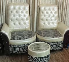 2 Chairs + 1 Small Table Sofa Set ( New Condition)