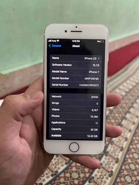 iphone 7 32gb PTA Approved 10/10 , 100% BH 7