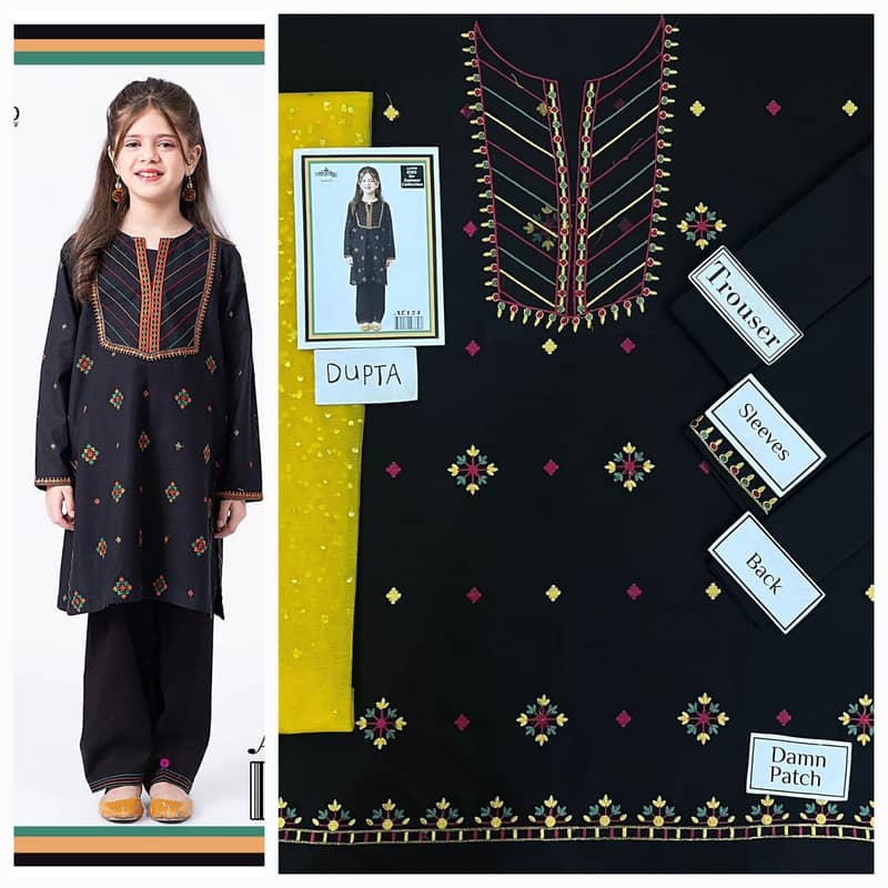 Kids 3 piece embroidered collection 4