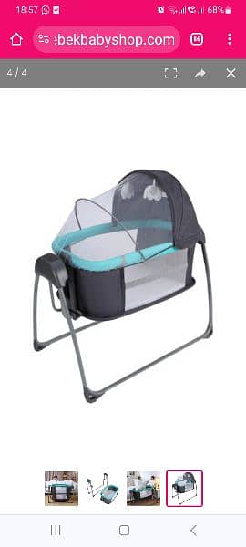 Mastela 3 in 1 baby bed and play movable swing side open 5