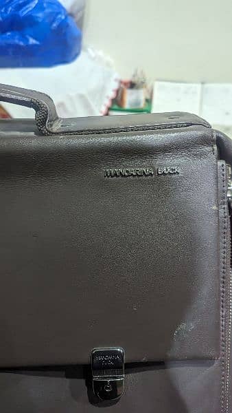 MANDARINA DUCK Pure Leather Briefcase Laptop Back 2