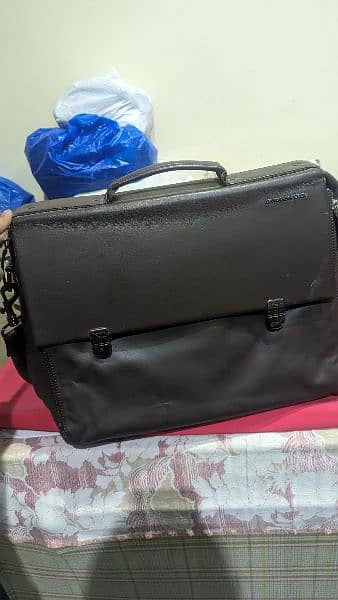 MANDARINA DUCK Pure Leather Briefcase Laptop Back 3