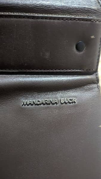 MANDARINA DUCK Pure Leather Briefcase Laptop Back 6