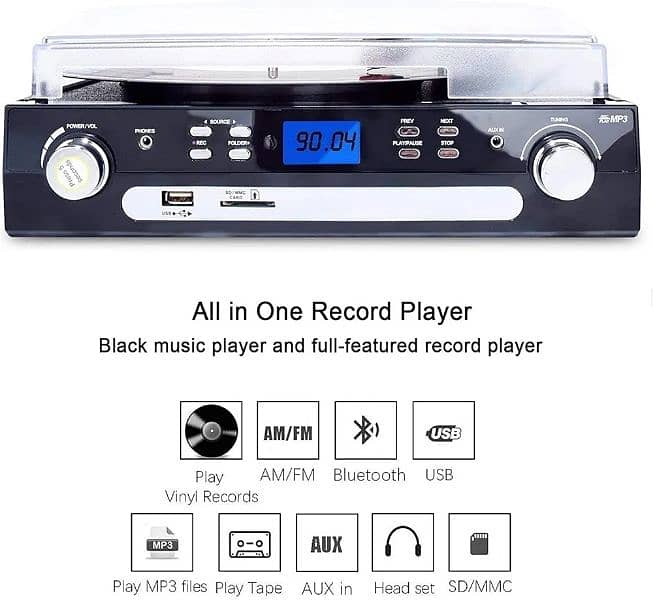 Turntable Record player cassette player 1