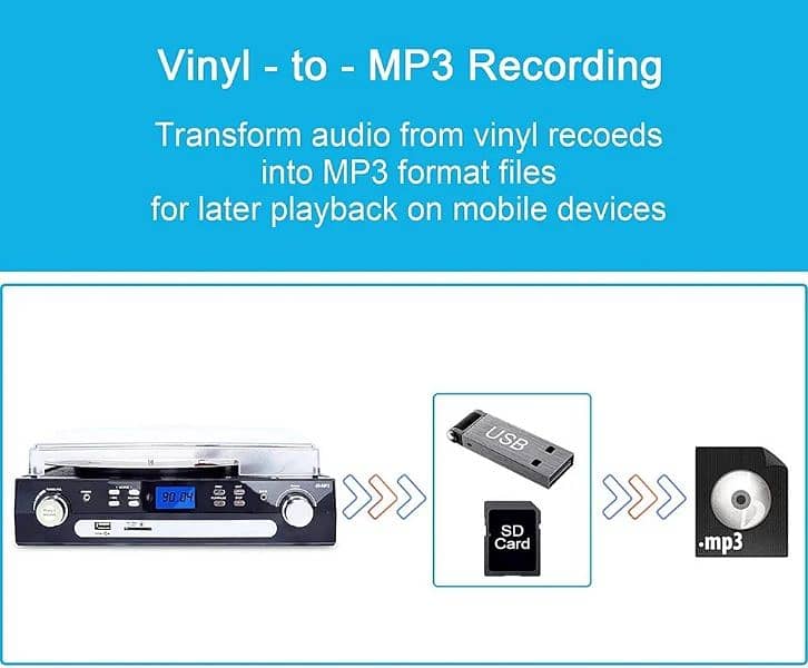 Turntable Record player cassette player 3