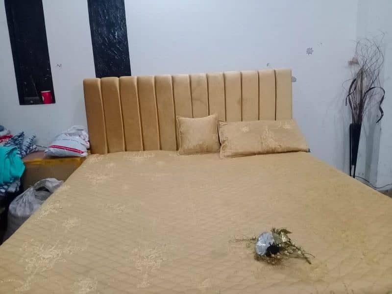Golden Valvet Poshish King Size Bed for Sale 2