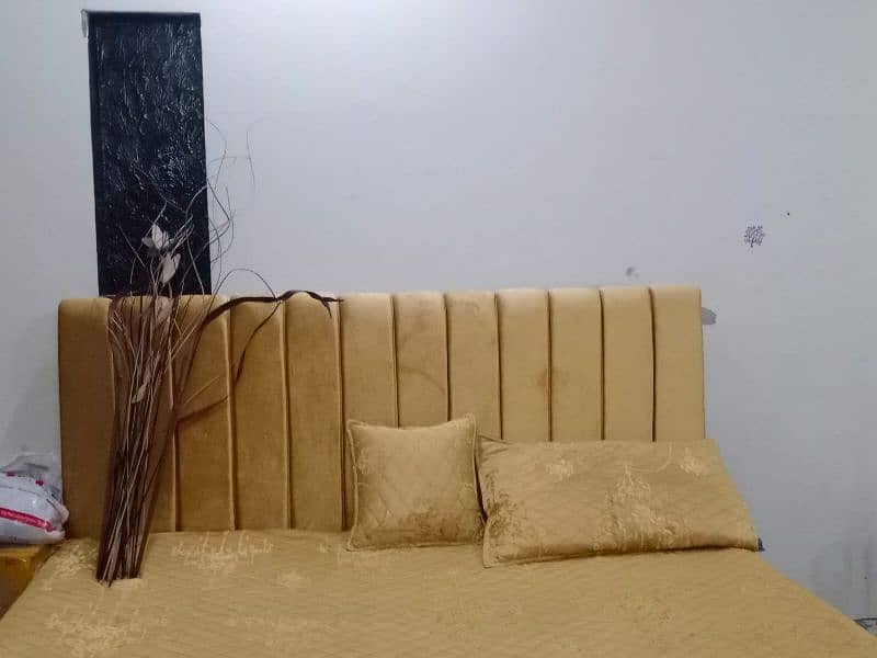 Golden Valvet Poshish King Size Bed for Sale 3