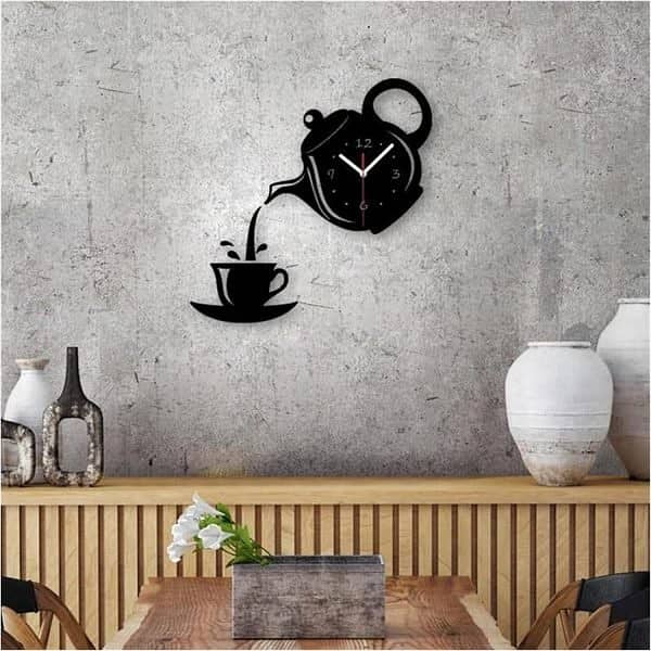 Coffee Cup Teapot Decorative Kitchen Wall Clocks Living Room Dining Ro 0