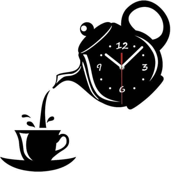Coffee Cup Teapot Decorative Kitchen Wall Clocks Living Room Dining Ro 1