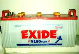 EXIDE battery 12v 130 AH(20Hrs) N180 plus. . . made With 99.9% pure Lead