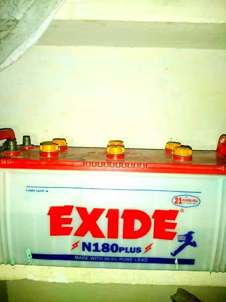 EXIDE battery 12v 130 AH(20Hrs) N180 plus. . made With 99.9% pure Lead 1