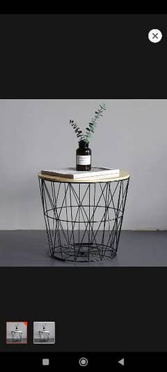wood land metal wire removable wood top
