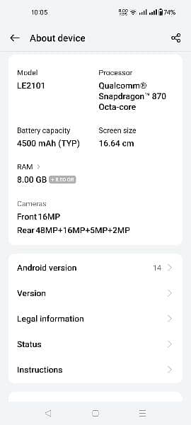 I want to sell OnePlus 9r 8+8 128 10