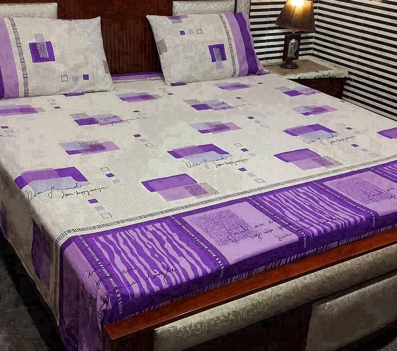 Double Bedsheets With 2 Pillow Cover's, Granted Colours, Ready To Bed 12