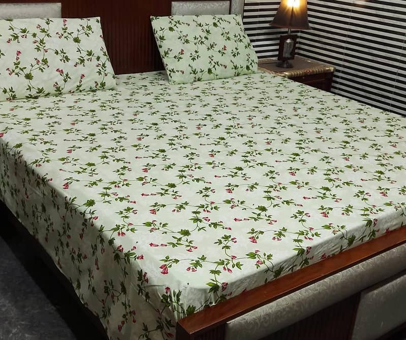 3 psc Printed Double Bedsheets With 2 Pillow Cover's, PureCotton 7