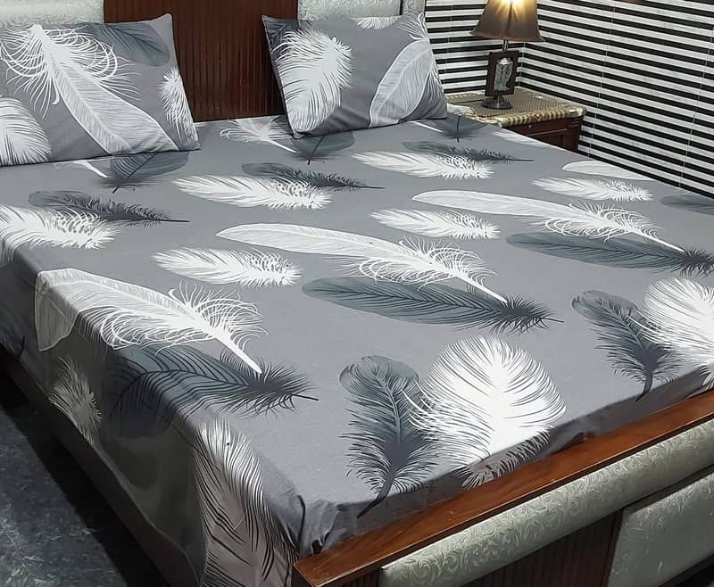 3 psc Printed Double Bedsheets With 2 Pillow Cover's, PureCotton 8