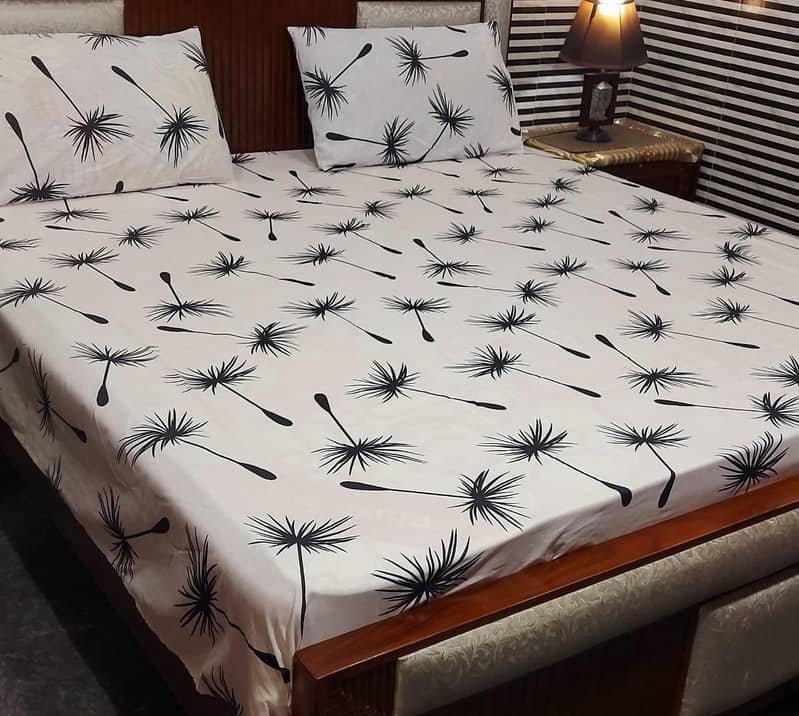 3 psc Printed Double Bedsheets With 2 Pillow Cover's, PureCotton 12