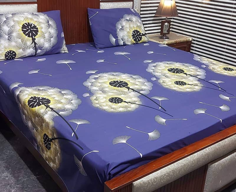 3 psc Printed Double Bedsheets With 2 Pillow Cover's, PureCotton 16