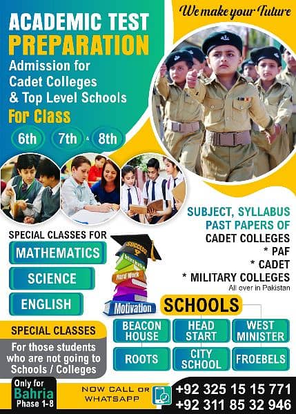 professionals of Entry cadets college to university level 1