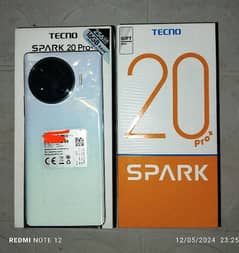 Tecno spark 20 pro plus with box and accessories 11.5 months warranty