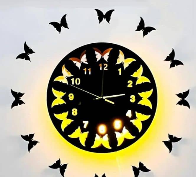 Islamic analogue wall clock with light 1