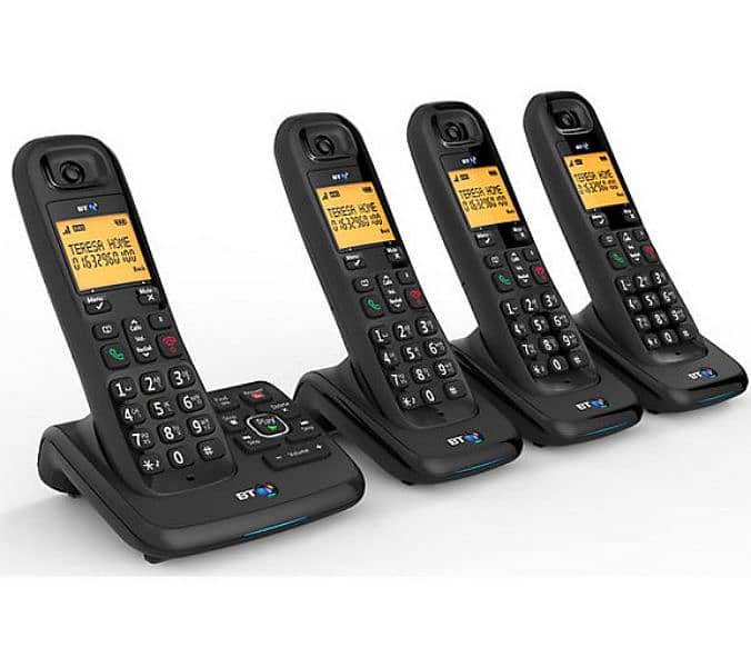 Cordless Phone Set BT 4 Quad Handset with Intercom PTCL, Landline 0