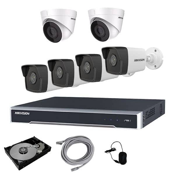 2mp 6 cameras of hikvision & dhaua brand with suitable package. 0